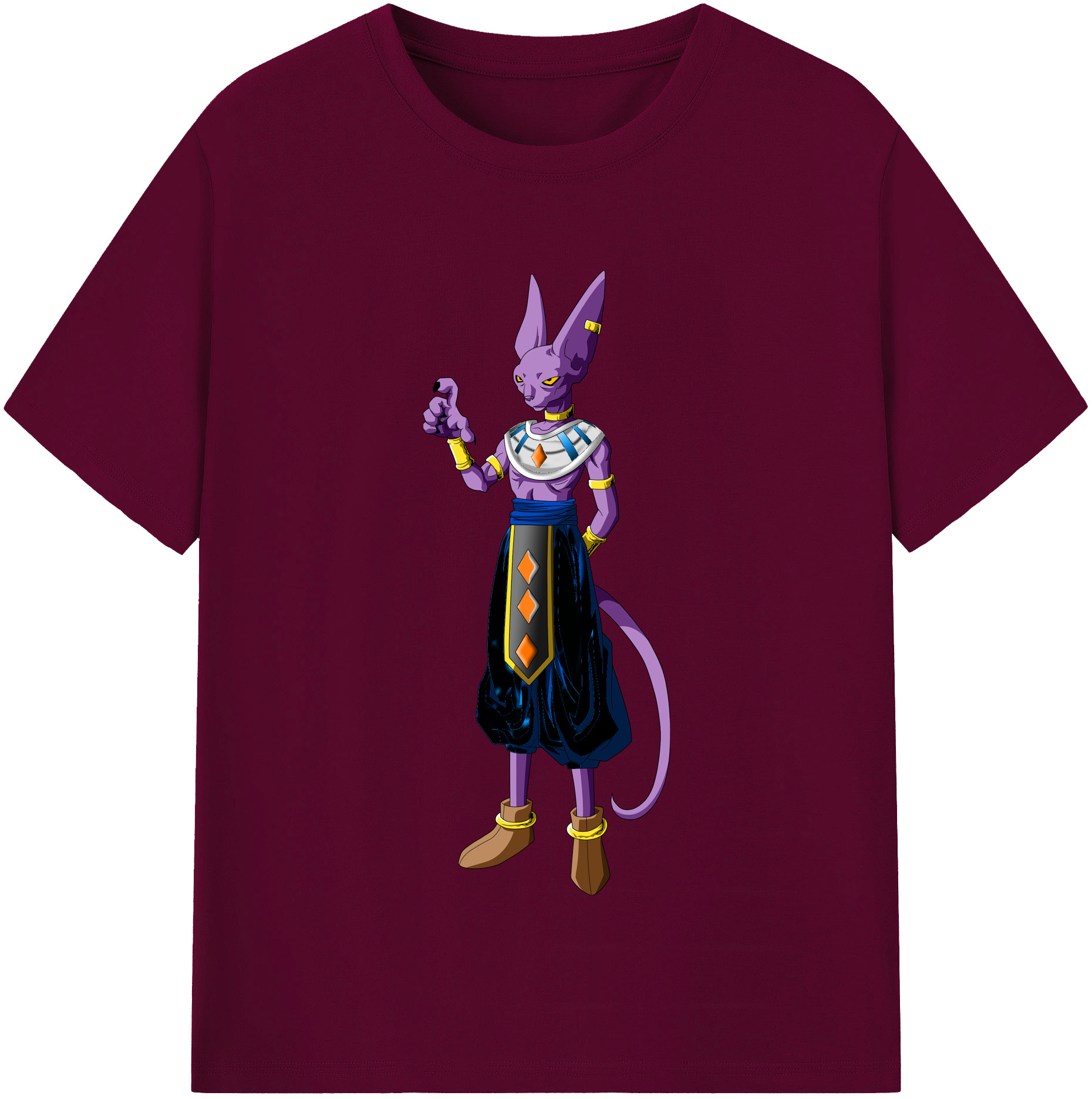 （画像用） ドラゴンボール ビルス 破壊神ビルス DRAGON BALL Beerus Birusu レディースカジュアルプリントTシャツ（綿100％）